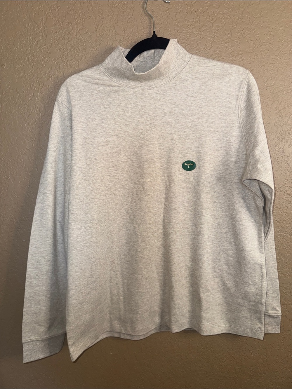 L.L. Bean Oatmeal Heather Mock Turtleneck